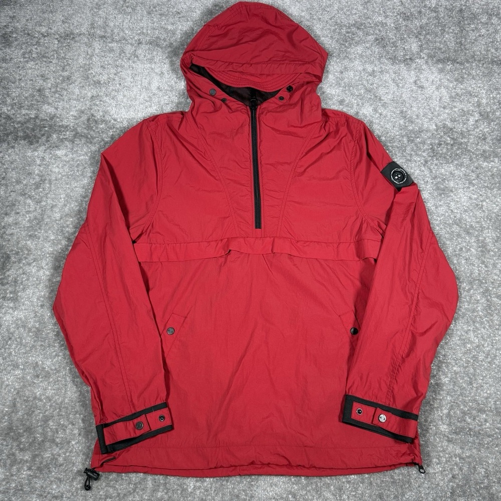Marshall Artist‎ Anorak Men's XL Red Lightweight Hooded Ripstop Pullover